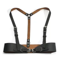 Punk Solid Color Pu Leather Metal Button Belt main image 4