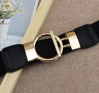 Fashion Round Pu Leather Fabric Metal Button Belt sku image 2