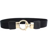 Fashion Round Pu Leather Fabric Metal Button Belt main image 4