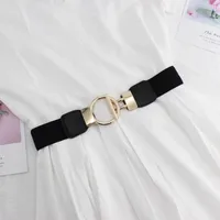 Fashion Round Pu Leather Fabric Metal Button Belt main image 5