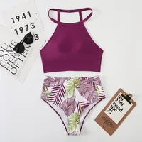 Women's Stripe Solid Color 2 Piece Set Bikinis main image 5