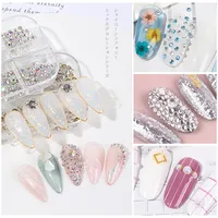 Fashion Solid Color Sequins Rhinestone Nail Patches 1 Set Nail Supplies main image 1