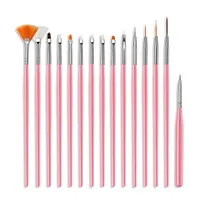Practical Solid Color Plastic Nylon Nail Pen 15 Pieces Nail Supplies main image 1