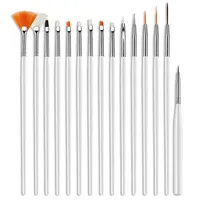 Practical Solid Color Plastic Nylon Nail Pen 15 Pieces Nail Supplies main image 2