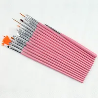 Practical Solid Color Plastic Nylon Nail Pen 15 Pieces Nail Supplies main image 3