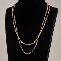 Wholesale Jewelry Fashion Geometric 304 Stainless Steel Titanium Steel 18K Gold Plated Rose Gold Plated Plating Layered Necklaces main image 2