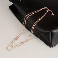 Wholesale Jewelry Fashion Geometric 304 Stainless Steel Titanium Steel 18K Gold Plated Rose Gold Plated Plating Layered Necklaces main image 6