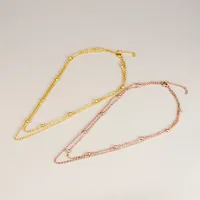 Wholesale Jewelry Fashion Geometric 304 Stainless Steel Titanium Steel 18K Gold Plated Rose Gold Plated Plating Layered Necklaces main image 7