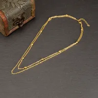 Wholesale Jewelry Fashion Geometric 304 Stainless Steel Titanium Steel 18K Gold Plated Rose Gold Plated Plating Layered Necklaces main image 4