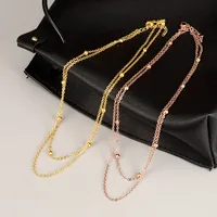 Wholesale Jewelry Fashion Geometric 304 Stainless Steel Titanium Steel 18K Gold Plated Rose Gold Plated Plating Layered Necklaces main image 1