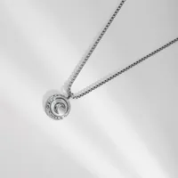 Wholesale Jewelry Retro Round Moon 304 Stainless Steel 16K Gold Plated White Gold Plated Gold Plated Plating Necklace sku image 1