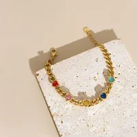 Fashion Heart Shape Stainless Steel Plating Zircon Bracelets main image 2