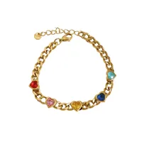 Fashion Heart Shape Stainless Steel Plating Zircon Bracelets main image 3