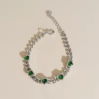 Fashion Heart Shape Stainless Steel Plating Zircon Bracelets sku image 6