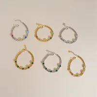 Fashion Heart Shape Stainless Steel Plating Zircon Bracelets main image 4