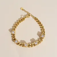 Fashion Heart Shape Stainless Steel Plating Zircon Bracelets sku image 1