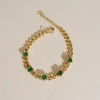 Fashion Heart Shape Stainless Steel Plating Zircon Bracelets sku image 5