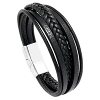 Retro Multilayer Leather  Simple Magnet Buckle  Leather Bracelet sku image 4
