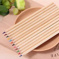 Log Color Barrel Color Lead Children's Painting Graffiti Environmental Protection Solid Color Colorful Pencil Six Angle Rod 12 Colors main image 2