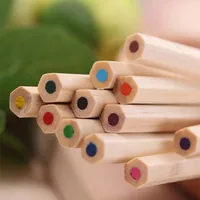 Log Color Barrel Color Lead Children's Painting Graffiti Environmental Protection Solid Color Colorful Pencil Six Angle Rod 12 Colors main image 4