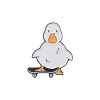 Cartoon Style Animal Duck Alloy Stoving Varnish Brooches sku image 1