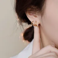 Fashion Geometric Alloy Inlay Artificial Rhinestones Ear Studs main image 4