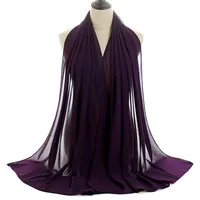 Malaysia New Breathable Pearl Chiffon Bubble Scarf Headscarf Solid Color Refreshing Sunscreen Chiffon Scarf Shawl sku image 8