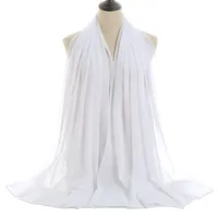 Malaysia New Breathable Pearl Chiffon Bubble Scarf Headscarf Solid Color Refreshing Sunscreen Chiffon Scarf Shawl sku image 27