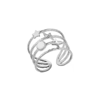 Wholesale Jewelry Fashion Geometric Star 304 Stainless Steel Artificial Rhinestones Open Ring sku image 2