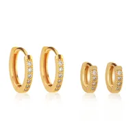 Simple Style Round Inlay Copper Zircon Gold Plated Earrings main image 2