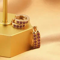 Simple Style Round Inlay Copper Zircon Gold Plated Earrings main image 3