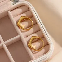 Wholesale Jewelry Fashion Rectangle 304 Stainless Steel Shell 18K Gold Plated Plating Rings main image 4