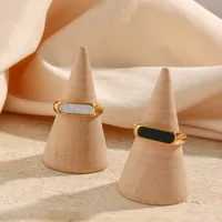 Wholesale Jewelry Fashion Rectangle 304 Stainless Steel Shell 18K Gold Plated Plating Rings main image 5