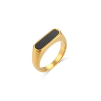Wholesale Jewelry Fashion Rectangle 304 Stainless Steel Shell 18K Gold Plated Plating Rings sku image 3