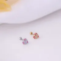 1 Pair Ear Cartilage Rings & Studs Sweet Geometric 316 Stainless Steel  Copper Zircon main image 4