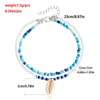 Fashion Shell Alloy Beaded Anklet main image 2