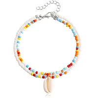 Fashion Shell Alloy Beaded Anklet sku image 4