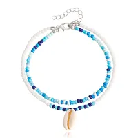 Fashion Shell Alloy Beaded Anklet sku image 1