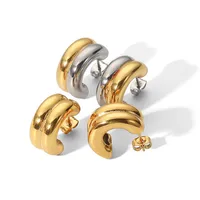 Simple Style C Shape Plating 316 Stainless Steel  Ear Studs main image 5
