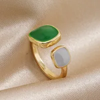 Fashion Geometric Alloy Epoxy Plating Women's Open Ring main image 1