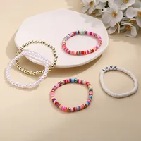 Fashion Love Soft Clay Plating Bracelets 5 Piece Set main image 3