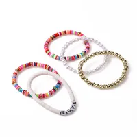 Fashion Love Soft Clay Plating Bracelets 5 Piece Set main image 2