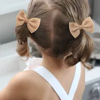 Sweet Solid Color Bow Knot Cloth Hair Clip main image 2