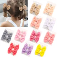 Sweet Solid Color Bow Knot Cloth Hair Clip main image 1