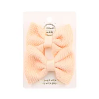 Sweet Solid Color Bow Knot Cloth Hair Clip sku image 2