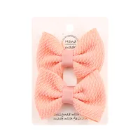Sweet Solid Color Bow Knot Cloth Hair Clip sku image 3