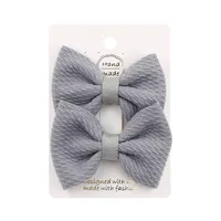 Sweet Solid Color Bow Knot Cloth Hair Clip sku image 6