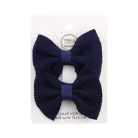Sweet Solid Color Bow Knot Cloth Hair Clip sku image 7