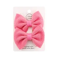 Sweet Solid Color Bow Knot Cloth Hair Clip sku image 10