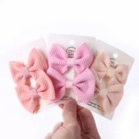 Sweet Solid Color Bow Knot Cloth Hair Clip main image 4
